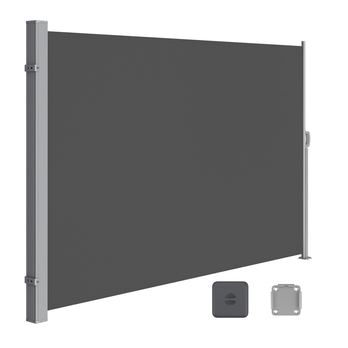 Bočná markíza PRIVACY sivá, 180x450 cm 2