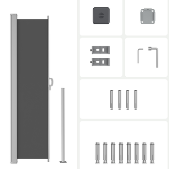Bočná markíza PRIVACY sivá, 180x450 cm 4