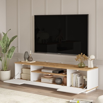 TV stolík + konferenčný stolík PRIVE 4 borovica atlantic/biela 2