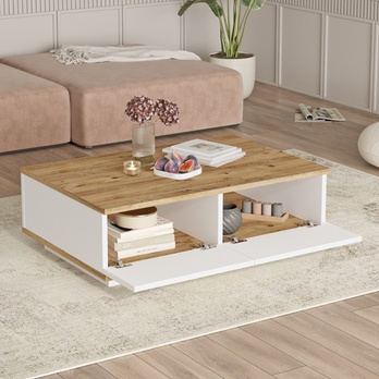 TV stolík + konferenčný stolík PRIVE 4 borovica atlantic/biela 3