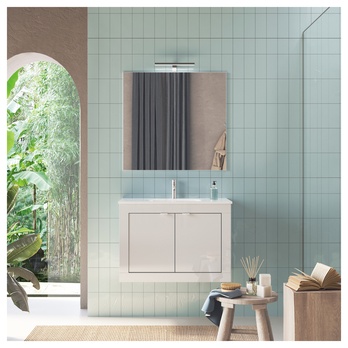 Nástenná umývadlová skrinka s umývadlom PROTA biela lesklá 1