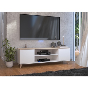 TV stolík PRUE biela/dub sonoma 1
