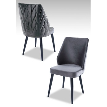 Jedálenská stolička PUFI sivá/čierna, sada 2 ks 1