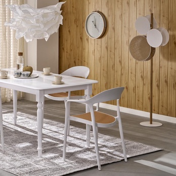 Stojacia lampa PULSE biela/prírodná 5
