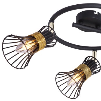 Stropné svietidlo PURRA 4 čierna/zlatá 4