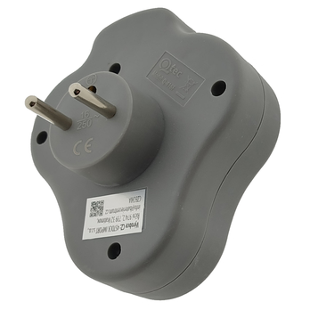 Rozbočovacia zásuvka Q-416F sivá, 2x zásuvka, 2x USB, s vypínačom 2