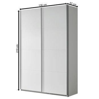 Šatníková skriňa QUADRA biela 3