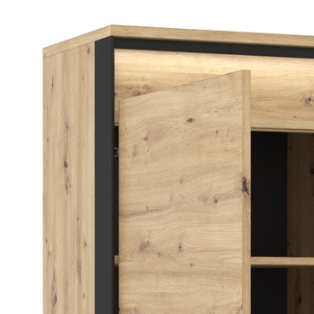 Skriňa/regál QUANT 02 dub artisan/čierna 4