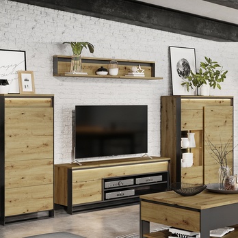 TV komoda QUANT 04 dub artisan/čierna 1