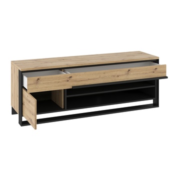 TV komoda QUANT 04 dub artisan/čierna 2