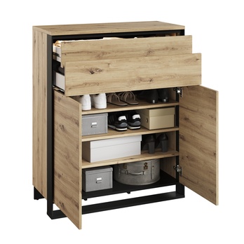 Komoda QUANT QG-02 dub artisan/čierna 2