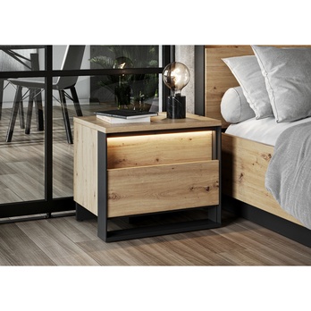 Nočný stolík QUANT QS-03 dub artisan/čierna 1