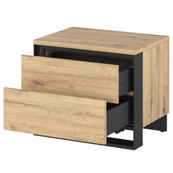 Nočný stolík QUANT QS-03 dub artisan/čierna 2