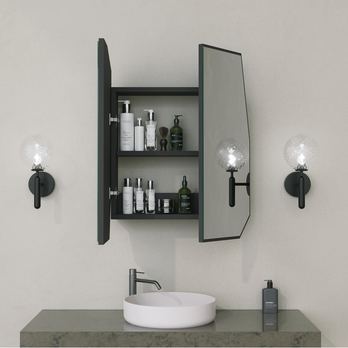 Zrkadlová skrinka QUARTZ čierna 3