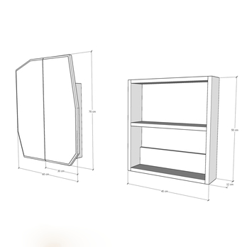 Zrkadlová skrinka QUARTZ čierna 4