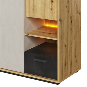 Šatníková skriňa QUBIC 02 dub artisan/sivá 4