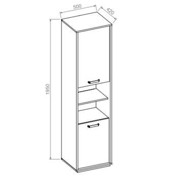 Regál QUBIC 04 dub artisan/sivá 4