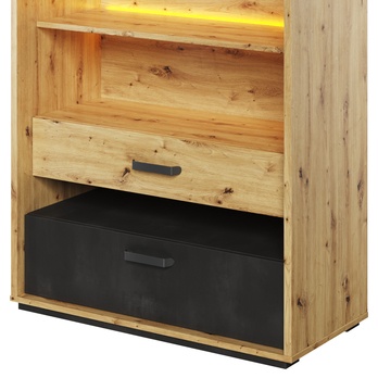 Regál QUBIC 06 dub artisan/čierna 3