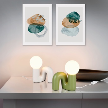 Stolná lampa QUINN biela/zelená 1