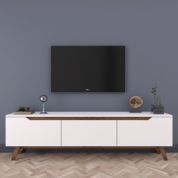 TV stolík QUINN biela/tmavý orech 3