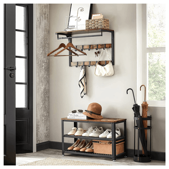 Nástenný vešiak RACK hnedá/čierna 1