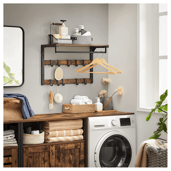 Nástenný vešiak RACK hnedá/čierna 2