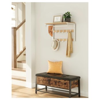 Nástenný vešiak RACK prírodná/biela 1