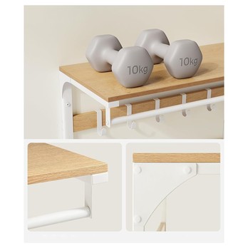 Nástenný vešiak RACK prírodná/biela 2