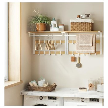 Nástenný vešiak RACK prírodná/biela 3