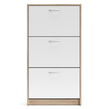 Skrinka na topánky RAFFY 3D dub sonoma/biela 1