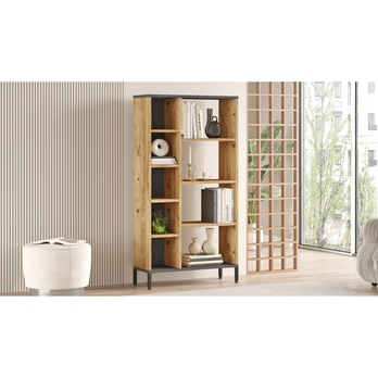 Regál/knižnica RAI borovica atlantic/antracitová 4