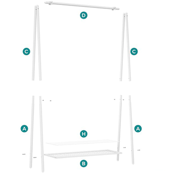 Stojan na šaty RAIB biela 3