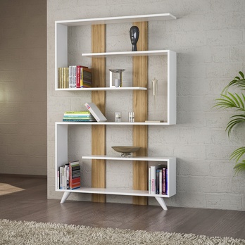 Regál RAIN biela/orech 1