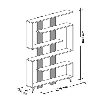 Regál RAIN biela/orech 3