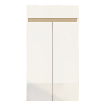 Skrinka na topánky RAINBOW 1 svetlý dub/biela vysoký lesk 3