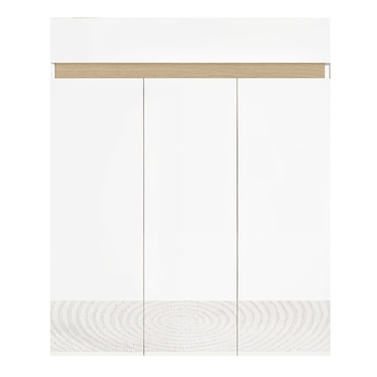 Skrinka na topánky RAINBOW 2 svetlý dub/biela vysoký lesk 3