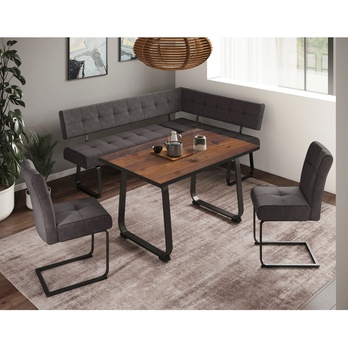 Jedálenský stôl RALNA staré drevo/antracitová 1