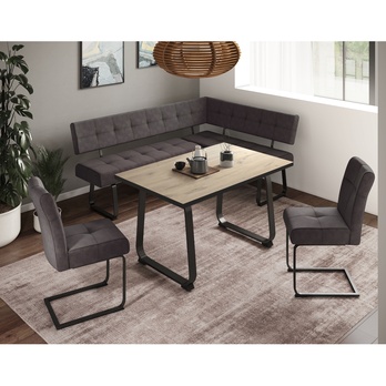 Jedálenský stôl RALNA dub viking/antracitová 5