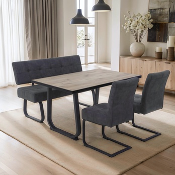 Jedálenský stôl RALNA dub viking/antracitová 1
