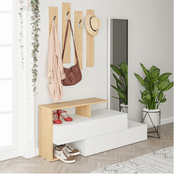 Predsieňová zostava RAMDA dub/biela 1