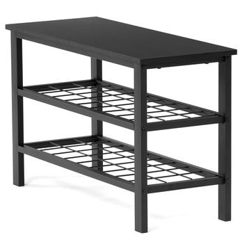 Lavica na topánky RAMON čierna/kov 2