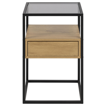 Nočný stolík RANDOLF dub/čierna 3