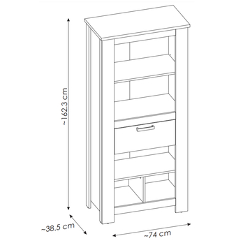 Regál/knižnica RAPALLO gaštan 5