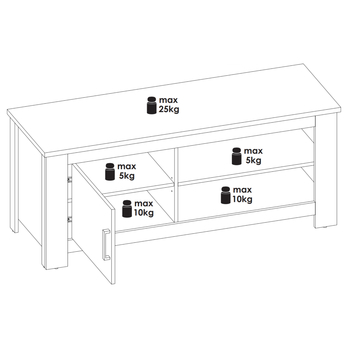TV komoda RAPALLO gaštan, šírka 138 cm 3