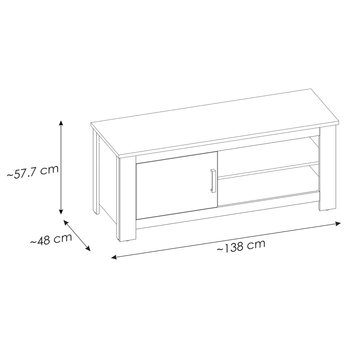 TV komoda RAPALLO gaštan, šírka 138 cm 4