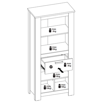 Regál/knižnica RAPALLO gaštan 4