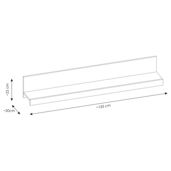 Nástenná polica RAPALLO gaštan 2
