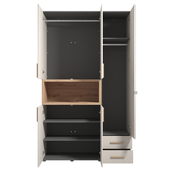 Šatníková skriňa RASL I kašmírová/dub artisan 1