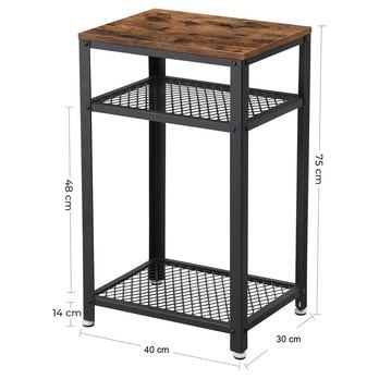 Prístavný stolík RAUMO čierna/hnedá 7