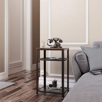 Prístavný stolík RAUMO čierna/hnedá 1